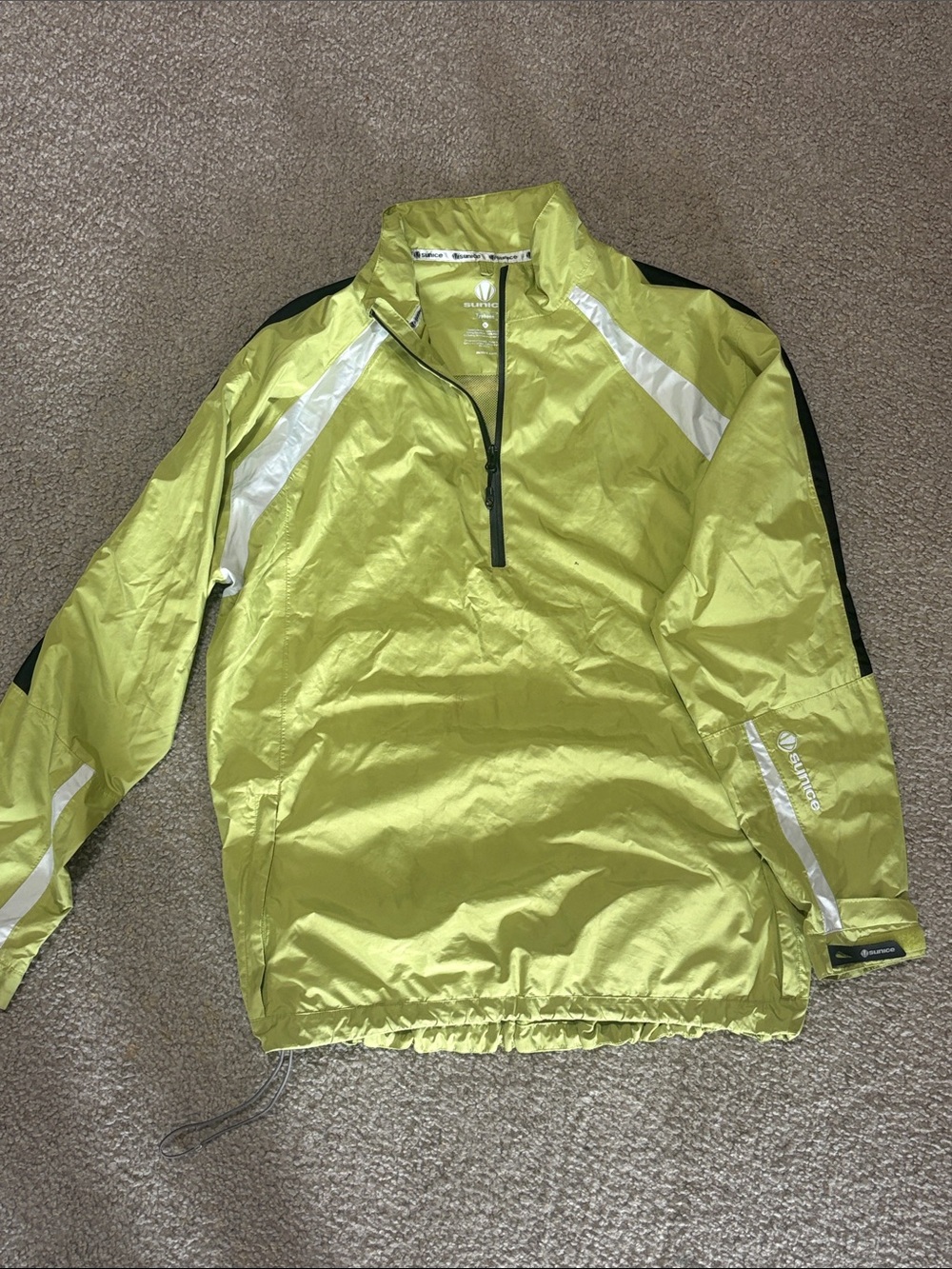 Sunice size XL Lime Windbreaker Jacket with Reflective Accents